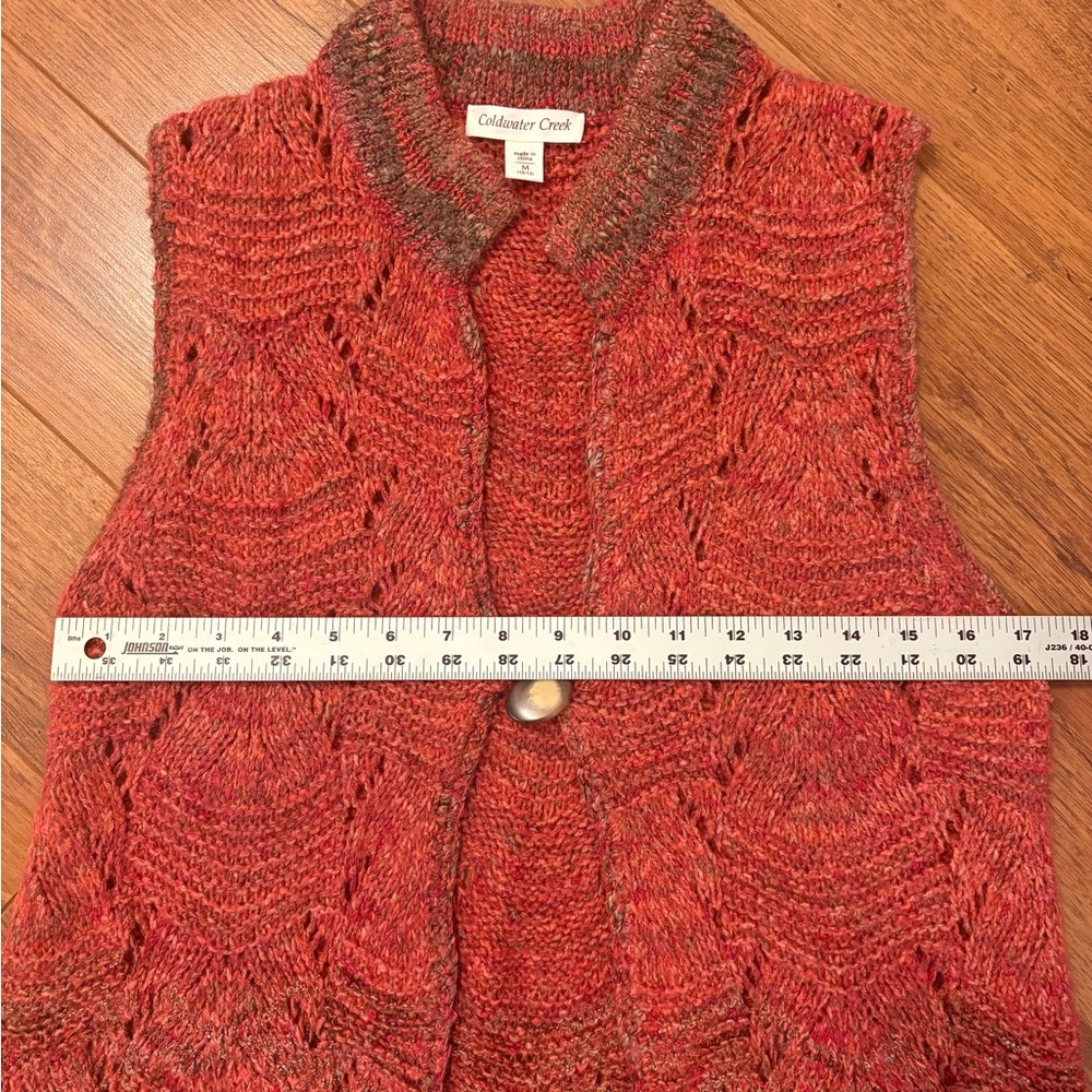 Coldwater Creek Bohemian Long Knit Cardigan Sweater Vest. Size Medium - Picture 8 of 10